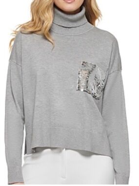 DKNY Turtleneck with Sequin Pocket